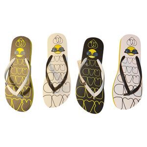 Women’s Flip-Flops Lot Of Size 5/6 Cool Rad Sun  Graphic Sandals  New